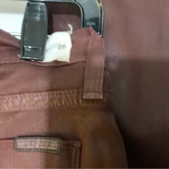 Hudson Krista Ankle Super Skinny Jeans Red Wine Waxed Stretch Tag Size 26 - Picture 8 of 10